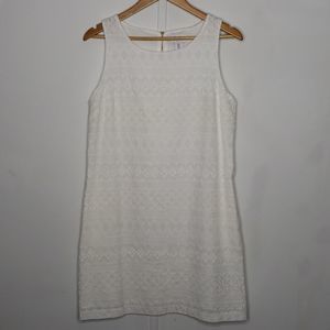 HEYTON WHITE EYELET SHEATH DRESS W/POCKETS SZ. 6